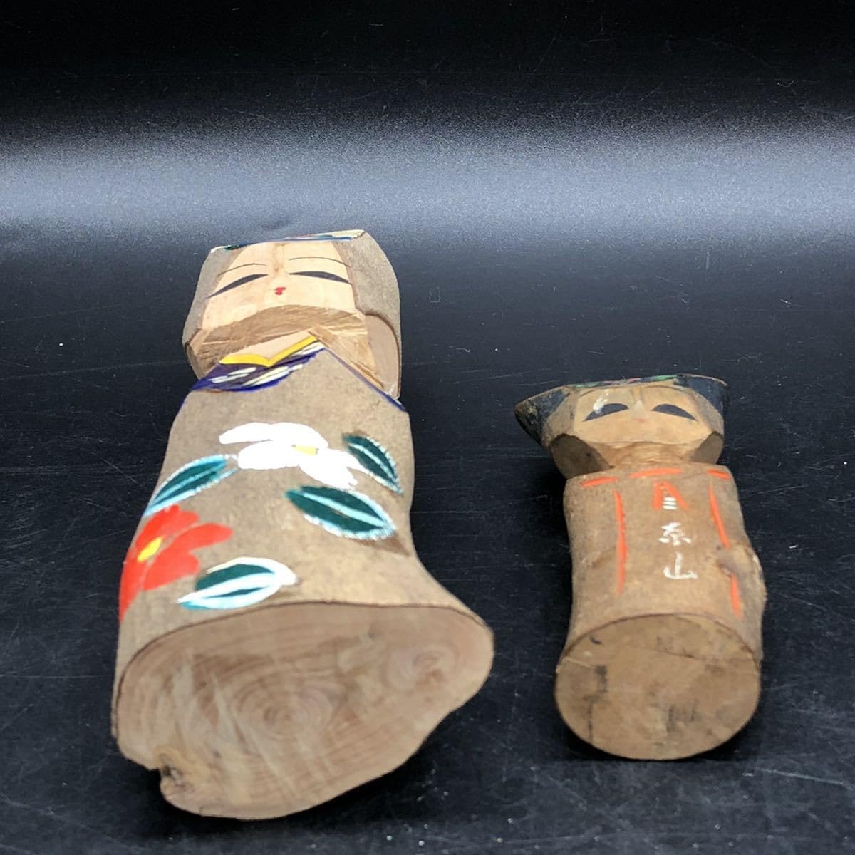 Amazon | 伊豆大島の「あんこ椿」の木端人形 こけし 2体 郷土玩具 民芸